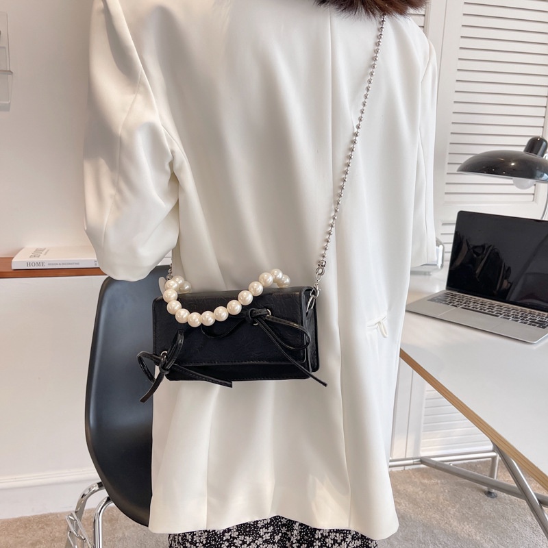 Túi đeo chéo vai IELGY đính hạt ngọc trai giả thời trang dành cho nữ