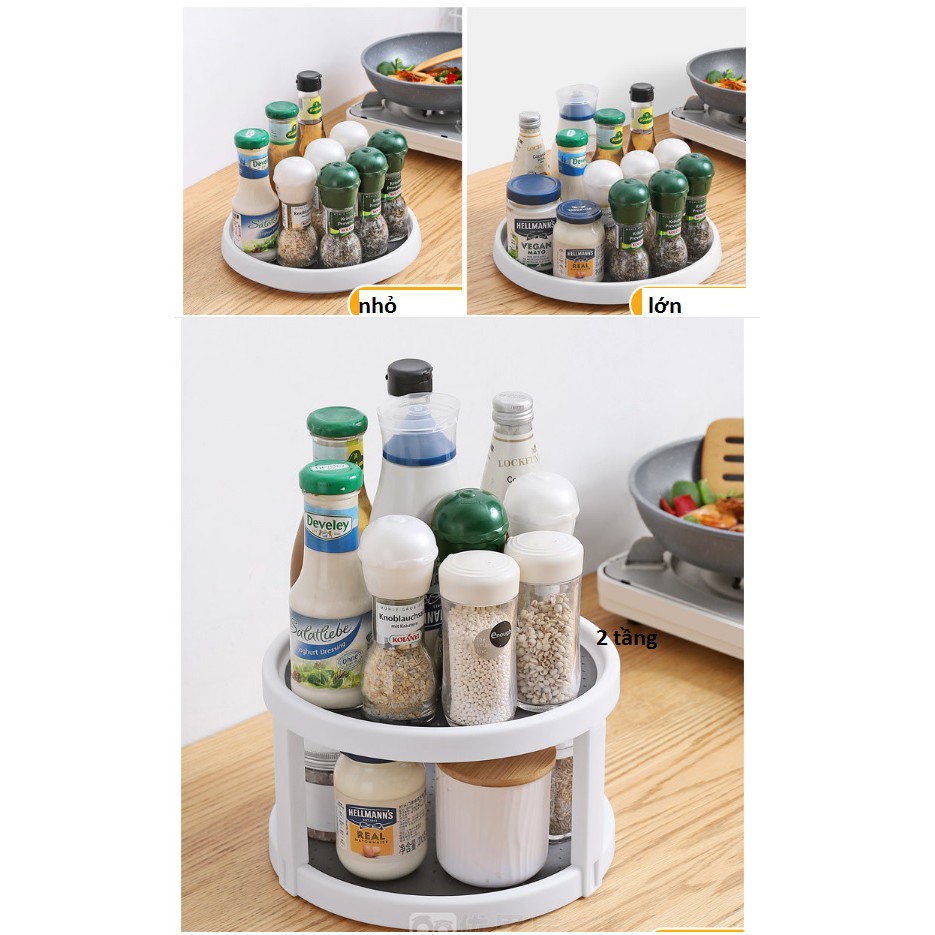 Kệ xoay để đồ dùng, mỹ phẩm, đựng gia vị tiện dụng có thể xoay tròn | BigBuy360 - bigbuy360.vn