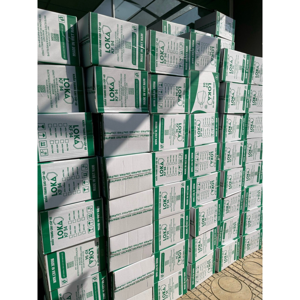 Thùng khẩu trang loka kf94 4 lớp thùng 300 chiếc chống bụi kháng khuẩn