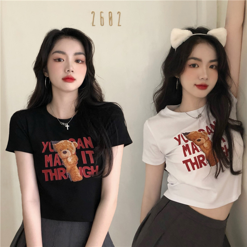 Summer Korean Style Women Clothing Comfortable Breathable T-shirt Fashion Slim Short Sleeve Size：M-XXL