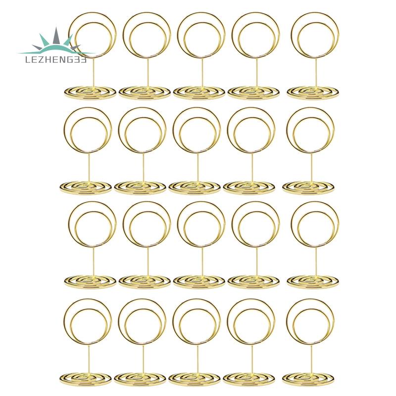 Bộ 20 Kẹp Giữ Thẻ Số Bàn Học / Ảnh Để Bàn Kích Thước 2Inch Màu Vàng Kim Dùng Trang Trí Tiệc Cưới