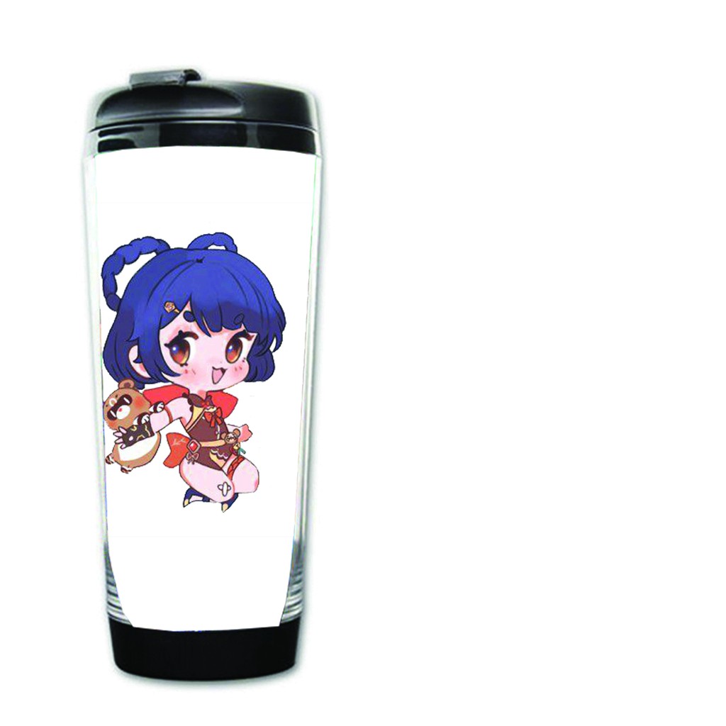 Bình nhựa đựng nước in hình GENSHIN IMPACT game anime chibi tiện lợi độc đáo m1
