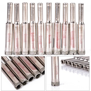 10 Mũi Khoan Lỗ 8mm Phủ Kim Cương Dùng Khoan Kính Đá Hoa Cương / Gốm Sứ