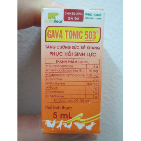 TONIC 503 - THUỐC TĂNG LỰC GÀ ĐÁ