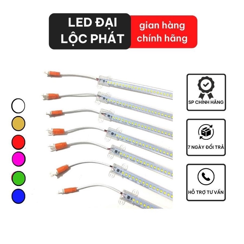 Đèn Led Thanh 220V Chíp 2835 Siêu Sáng Bọc Nhựa, Led Thanh 220V 30Cm 50Cm 1M Ánh Sáng Trắng Vàng