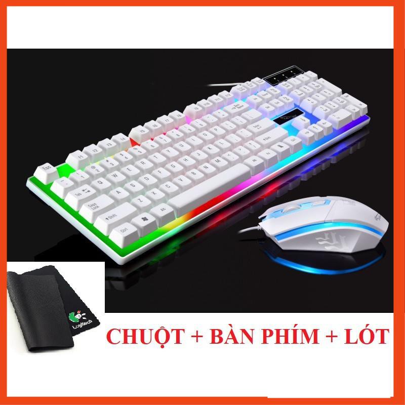 ✅ TẶNG 1 LÓT CHUỘT _ MÀU TRẮNG | Bộ Bàn Phím Kèm Chuột Máy Tính Con Báo G21 Có LED 7 Màu Ấn Tượng | BigBuy360 - bigbuy360.vn