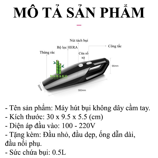 [HÚT CỰC MẠNH] Máy Hút Bụi Cầm Tay Mini Không Dây và Có Dây Cho Ô Tô và Gia Đình M01 - Automatik | BigBuy360 - bigbuy360.vn