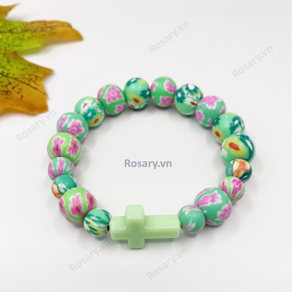 Vòng tay Công Giáo bằng gốm cho trẻ em dễ thương nhiều màu sắc làm theo số đo vòng tay