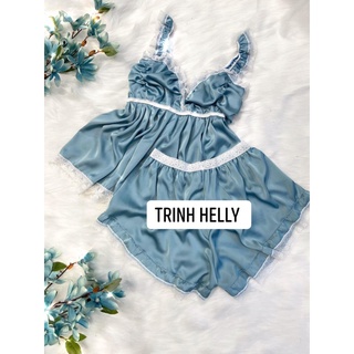 Set Ngủ lụa cánh tiên chất liệu vải lụa, mặc mềm mịn ,thoáng mát .Size từ 43 kí đến 60 kí mặc vừa , đẹp .lên dáng ôm tôn