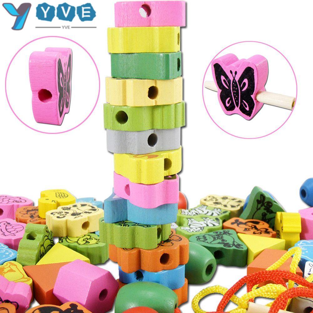 Bộ hạt gỗ xỏ dây thủ công đáng yêu dành cho trẻ em