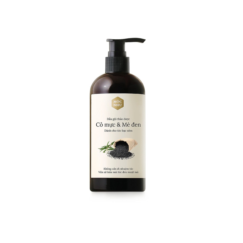 Dầu gội Cỏ Mực Mè Đen ⚡️𝐅𝐑𝐄𝐄 𝐒𝐇𝐈𝐏⚡️ Phủ đen Tóc Bạc Mộc Nhu 300ml | BigBuy360 - bigbuy360.vn