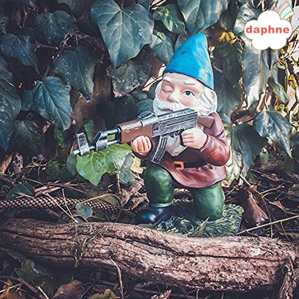 DAPHNE Indoor Outdoor Decor Funny Army Gnome Statue Yard Weather Resistant Dwarf Sculpture Ornaments Resin Figurine Lawn Patio Home Decor