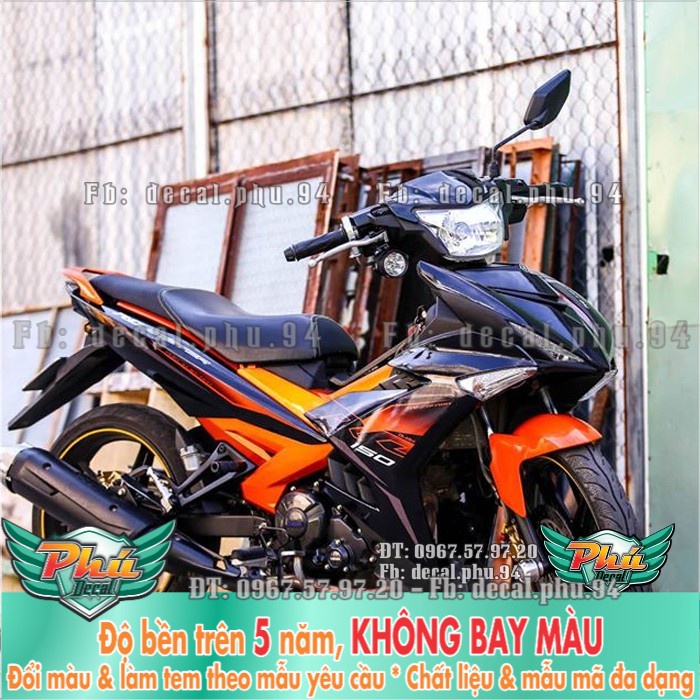 Tem rời EX 150 RC 2019 cam đen (P) -1