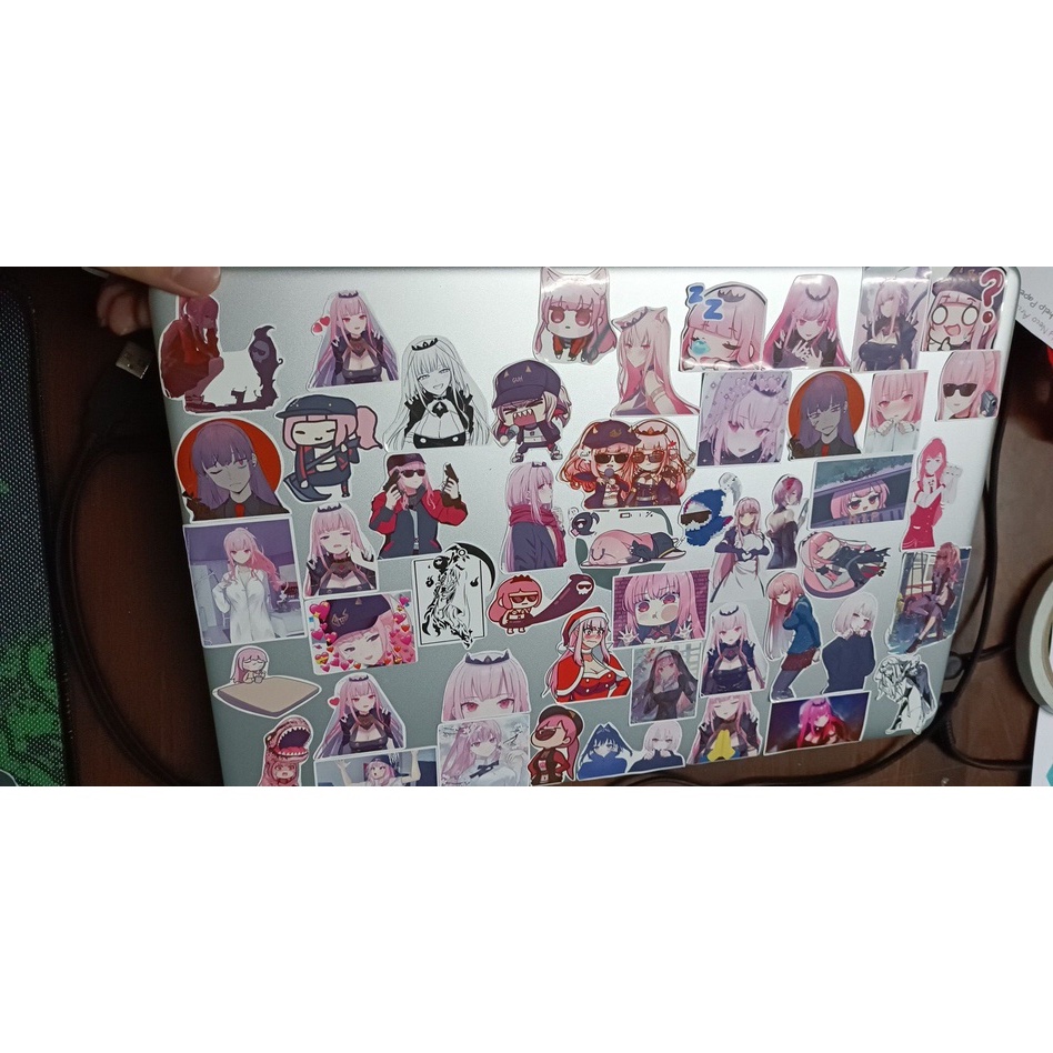 Set 10/15/30  Sticker Mori Calliope hình dán trang trí mũ bảo hiểm, vali, điện thoại, laptop ...siêu đẹp