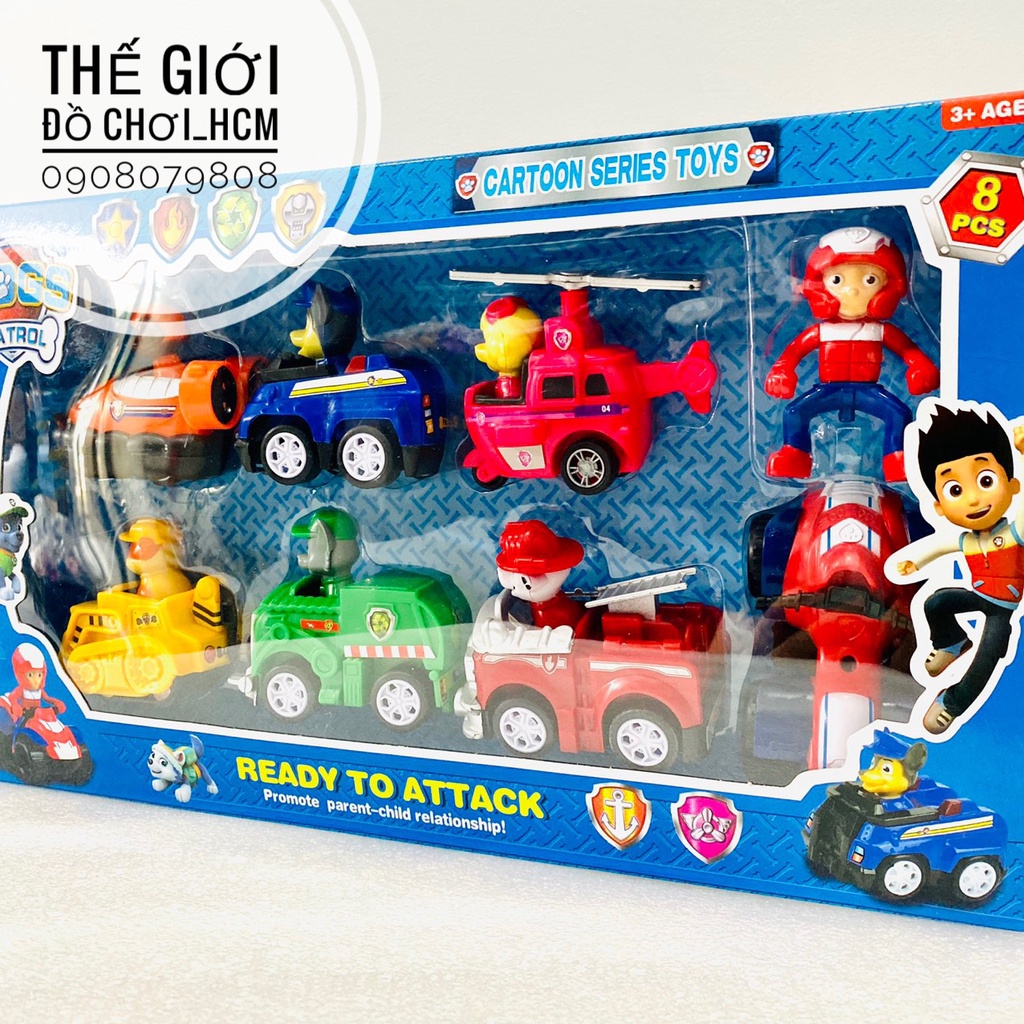 [MẪU MỚI] Đồ chơi hộp xe biệt đội chó cứu hộ PAW PATROL dành cho bé thích hoạt hình ZumMa, Jay, Sky, Robber, Jacky A9