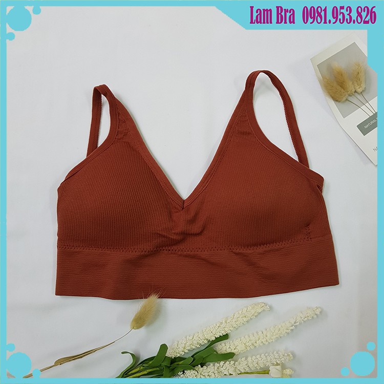 Áo Bra Thun Gân Len Tăm Hở Lưng Khoét Lưng Chữ U Siêu Đẹp