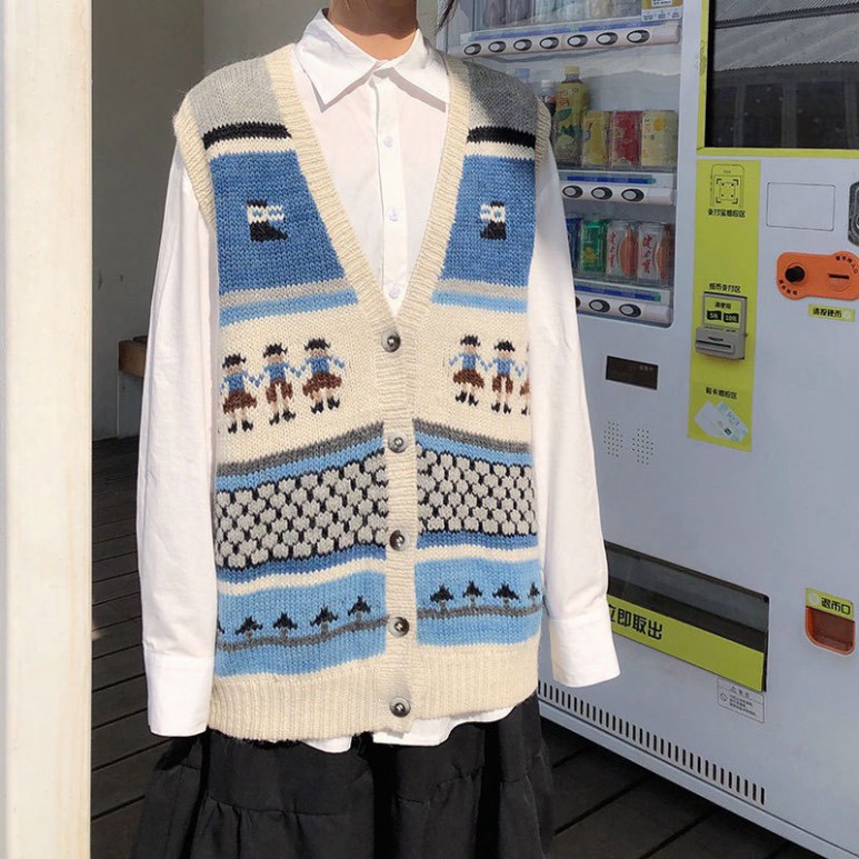 Gile Len Nữ ELISA Ullzang, Áo Gile Len Cài Cúc Hàng Quảng Châu Thời Trang Cao Cấp | BigBuy360 - bigbuy360.vn