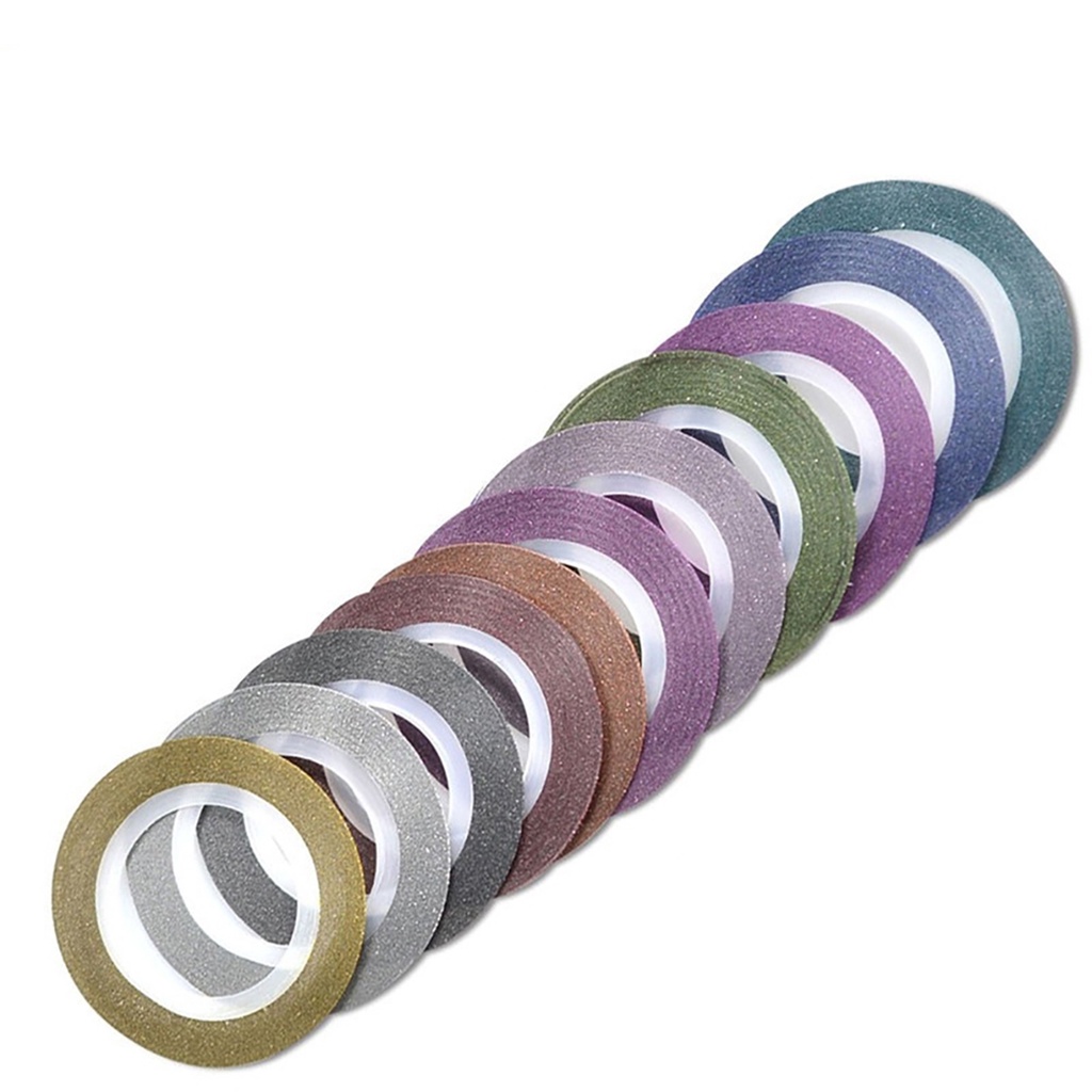 Bộ 12 Cuộn Sticker Dán Trang Trí Móng Tay 1mm Đa Năng