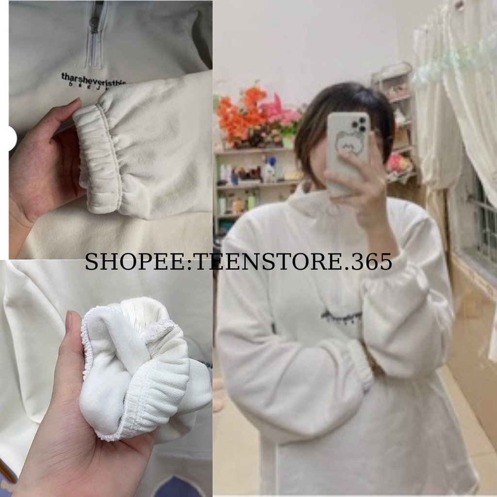 Áo nỉ lông thêu chữ thar  dáng rộng   Áo sweater unisex  chất dày cực hot thu đông 2021  MÃ 593  Teenstore.365