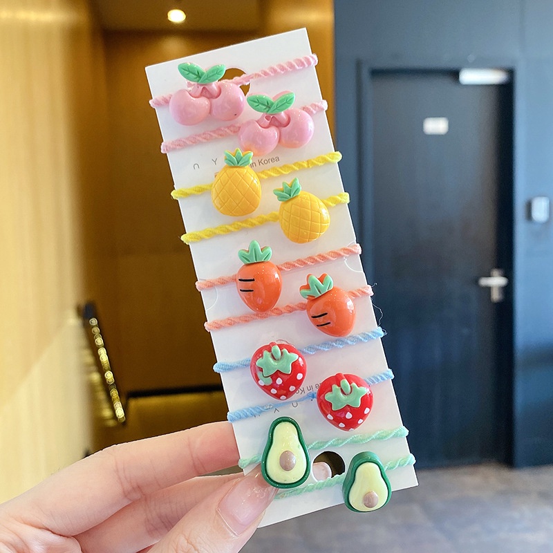 Set 10 dây buộc tóc phong cách hàng quốc cho bé - Dây buộc tóc cho bé nhiều hình dễ thương