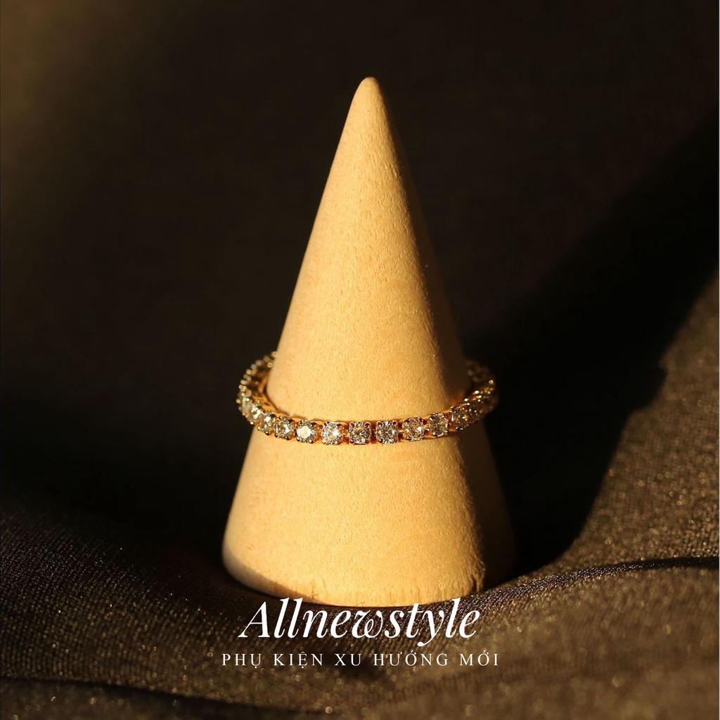 Vòng tay và nhẫn Zircon trắng Allnewstyle