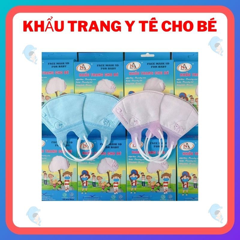 Hộp 10 Khẩu Trang Y Tế FAMAPRO Nam Anh Kháng Khuẩn, Chống Tia UV Cho Trẻ Em 5D Mask
