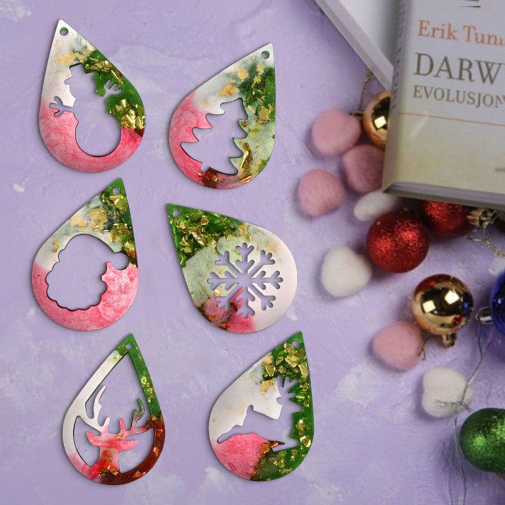 1 Phụ Kiện Trang Trí Giáng Sinh Hình Ông Già Noel Tuần Lộc / Người Tuyết Bằng Nhựa Epoxy DIY