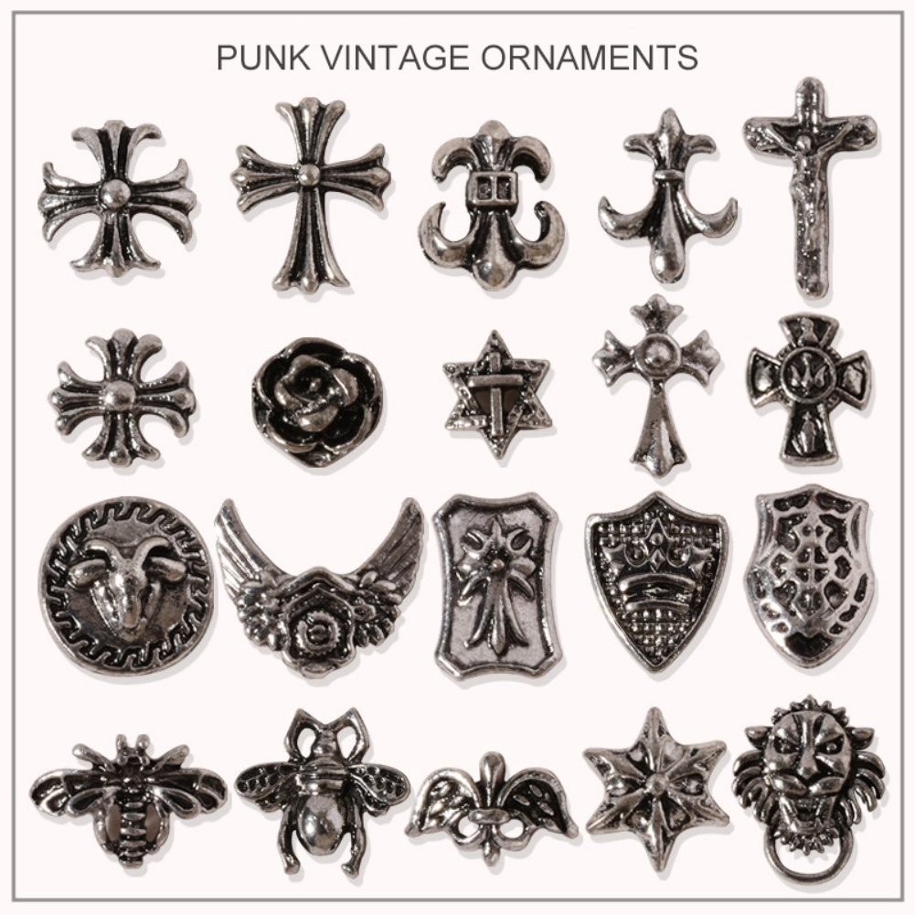 Phụ Kiện Trang Sức Bằng Hợp Kim Hình Lục Giác Đính Đá Phong Cách punk Cổ Điển Hàng Mới