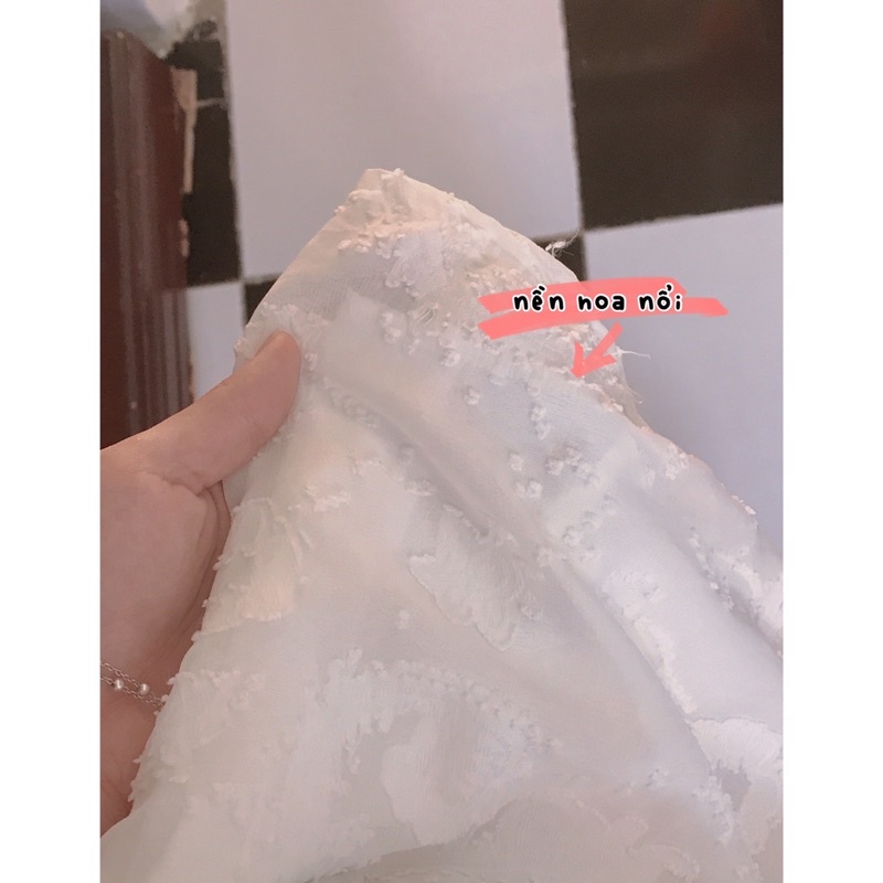 Thanh lý pass áo babydoll hoa nổi màu trắng có lót
