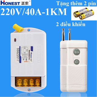 Công tắc điều khiển từ xa 1KM 22V/40A 2 điều khiển Honest tặng thêm 2 pin sơ cua - BIG BANG VIỆT NAM