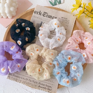 Sale lấy 5* - Dây Buộc Tóc - cột tóc Scunchies Vải Hoa Cúc chất vải Đẹp