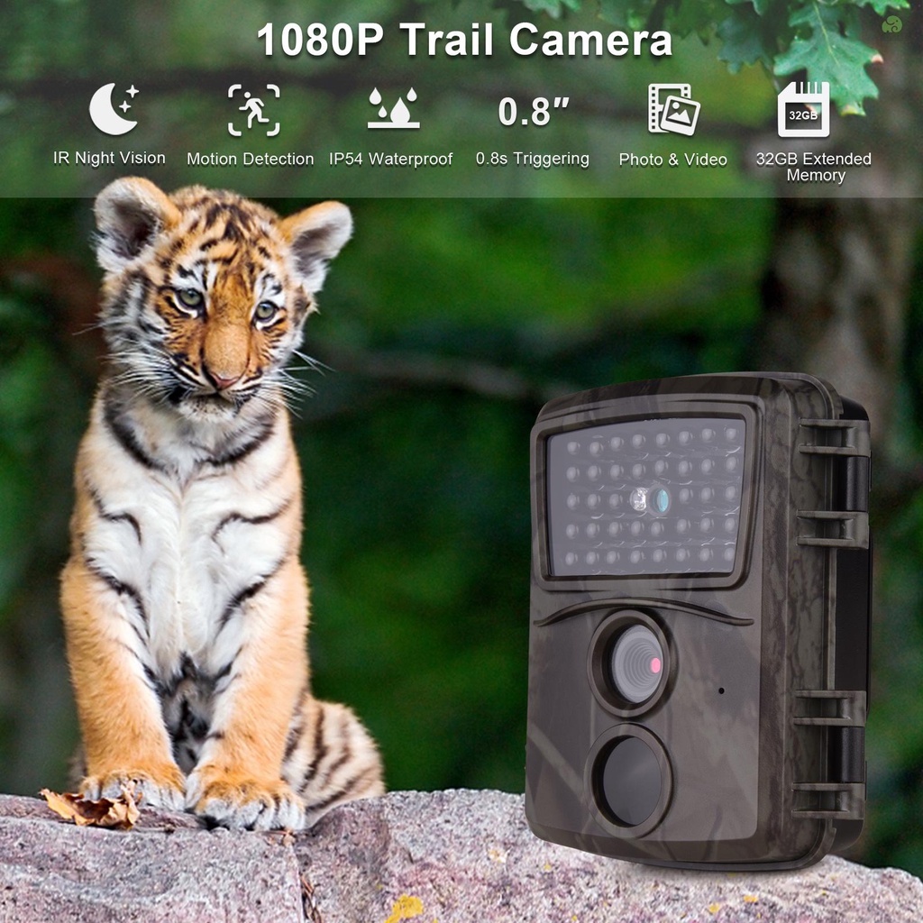 Camera hành trình Andoer Wildlife FHD1080P 0.8s chống thấm nước IP54 32GB với giao diện 1/4
 | BigBuy360 - bigbuy360.vn