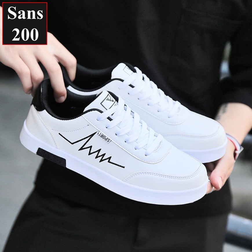 Giày sneaker nam trắng Sans200 giầy thể thao sneakers fullbox sport fashion basic đẹp năng động trẻ trung hàn quốc