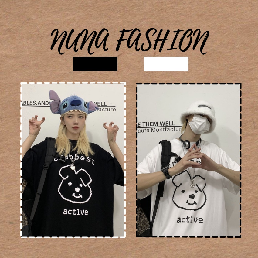 Áo thun nam nữ áo phông nam nữ đẹp unisex form rộng tay ngắn in hình gấu cổ tròn NUNA FASHION  AT04 áo cặp, áo đôi đẹp