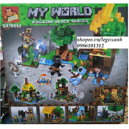 Lắp ráp xếp hình not Lego MineCraft My World 10043 : Cuộc tấn công làng chài ven biển