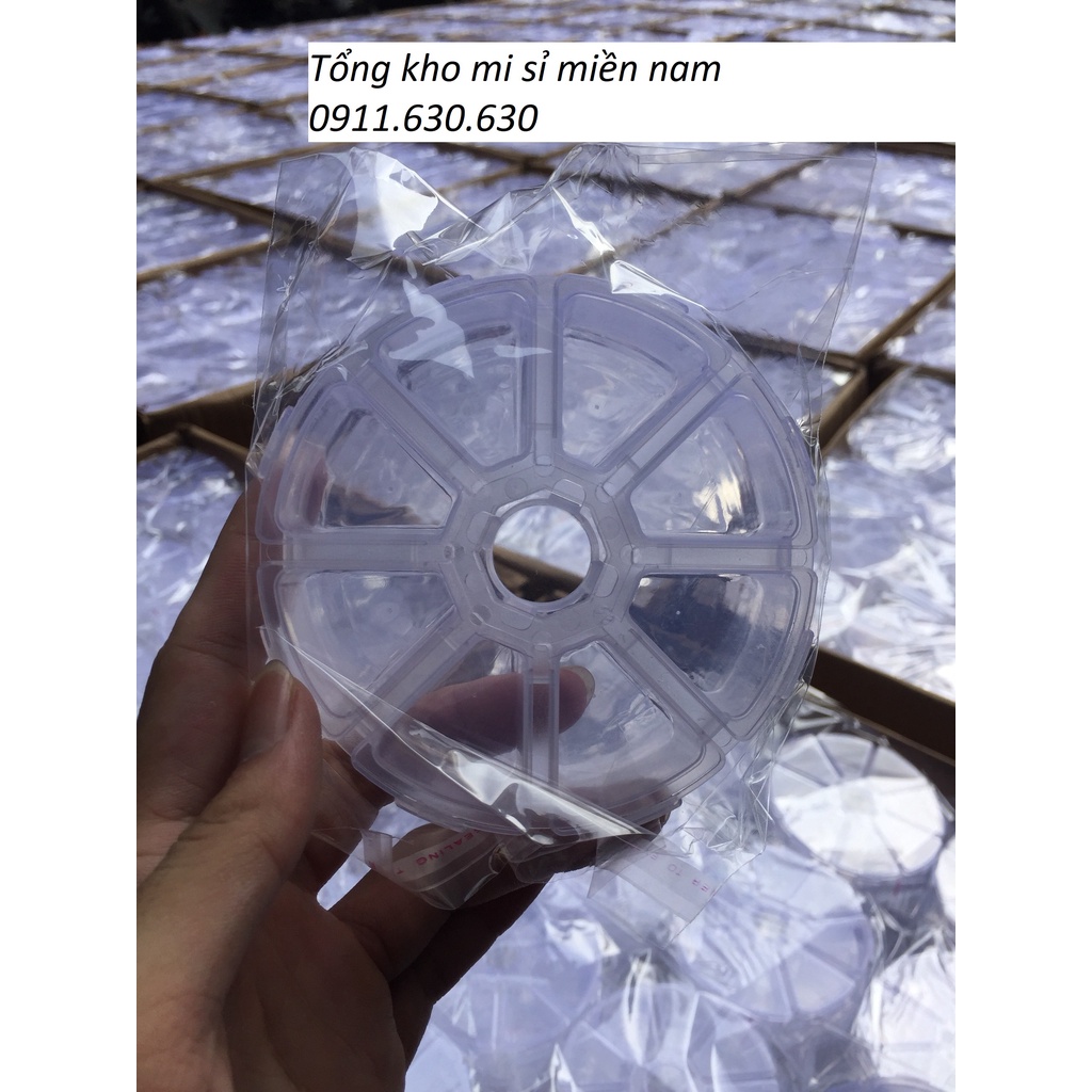 Hộp tròn 8 ô đựng đồ, đựng fan mi, mi rời, mi hủ, đựng trang sức và phụ kiện_keo nối mi_dụng cụ nối mi