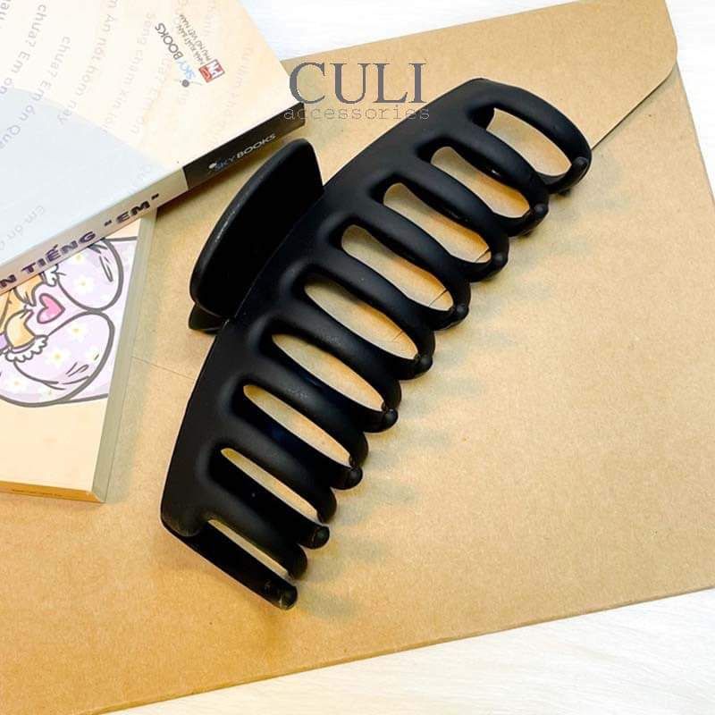 Kẹp tóc càng cua nhiều răng màu trà sữa size to nhiều kiểu phong cách hàn quốc