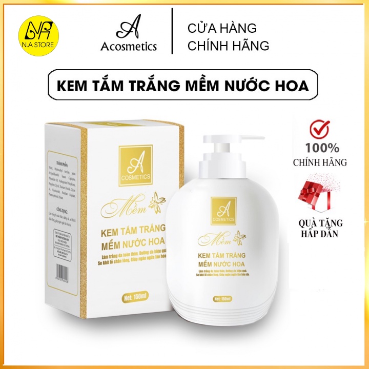 Kem Tắm Trắng Mềm Nước Hoa Acosmetics Mỹ Phẩm Phương Anh-Dưỡng trắng da siêu nhanh-Bật tone ngay lần đầu sử dụng 150ml