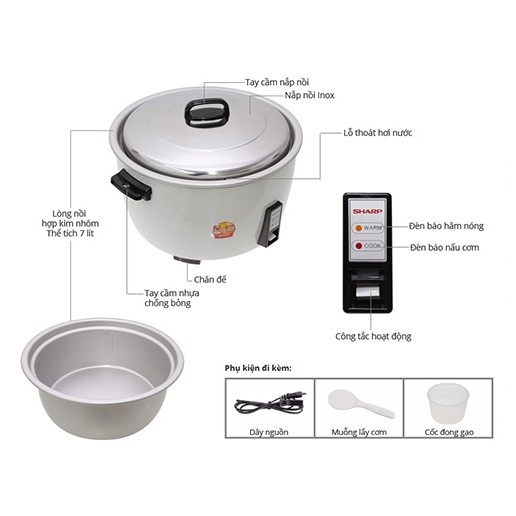 Nồi Cơm Điện SHARP KSH-D77V 7 lít chính hãng | BigBuy360 - bigbuy360.vn