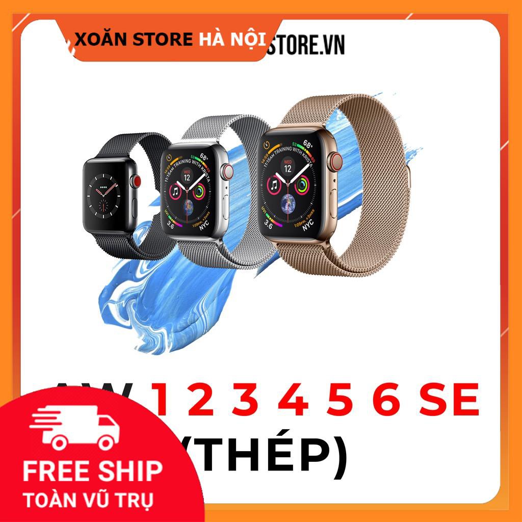 ĐỒNG HỒ APPLE WATCH SERIES 1 2 3 4 5 6 thép 38mm 40mm 42mm 44mm giá rẻ mới 99% LỖI LÀ ĐỔI tại Xoăn Store