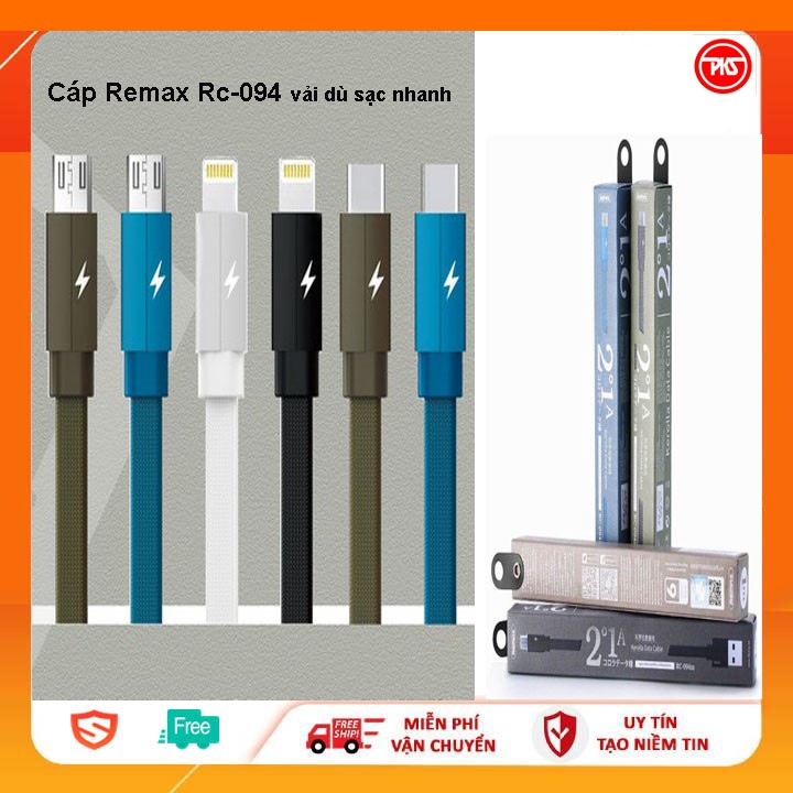 Cáp dù REMAX RC-094 sạc nhanh Các Dòng lightning/micro /typec