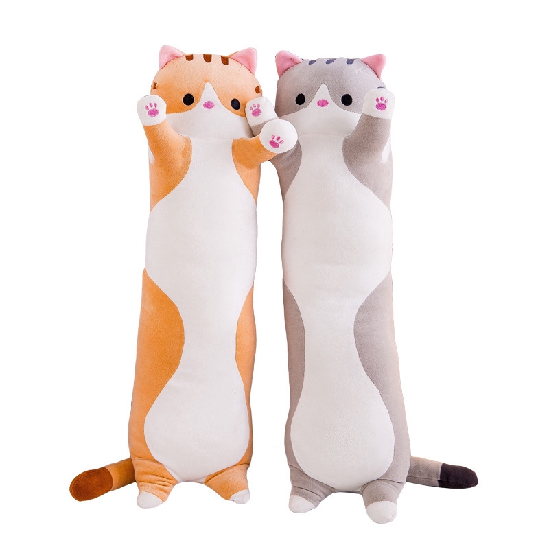 Long cat pillow plush toy girl's birthday gift