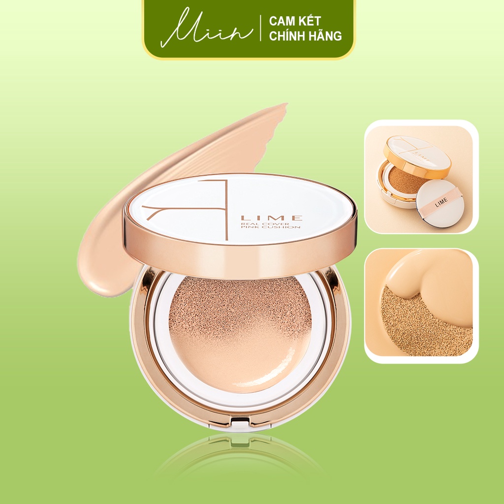 Phấn Nước Kiềm Dầu Lime Real Cover Pink Cushion SPF50+ PA+++ 20g