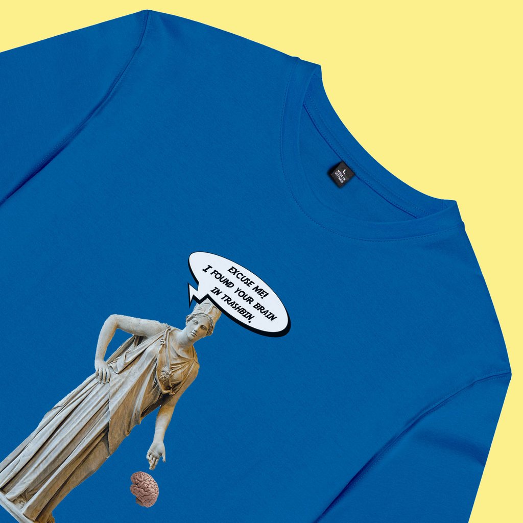 Áo thun unisex áo thun nam nữ cotton 100% in hình Excuse me, I found your brain