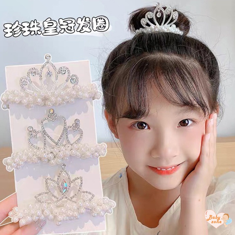 Dây Buộc Tóc Hình Vương Miện Xinh Xắn Cho Bé Gái
