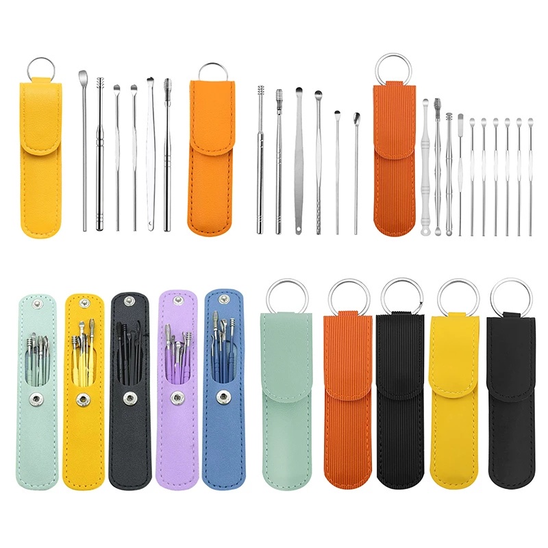 Set 6 Dụng Cụ Lấy Ráy Tai Hai Đầu Bằng Thép Không Gỉ Chuyên Nghiệp