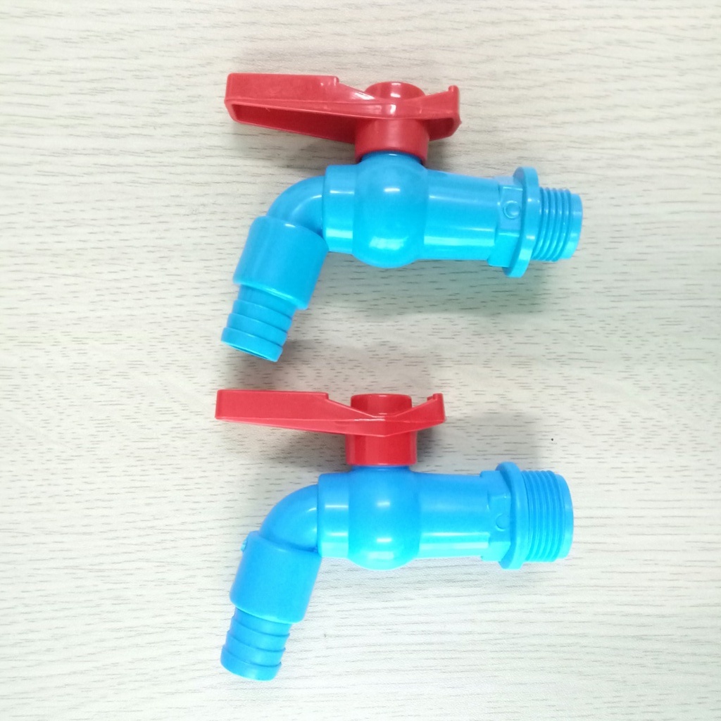 Vòi hồ, vòi nước nhựa PVC cao cấp màu xanh loại phi 21 và phi 27