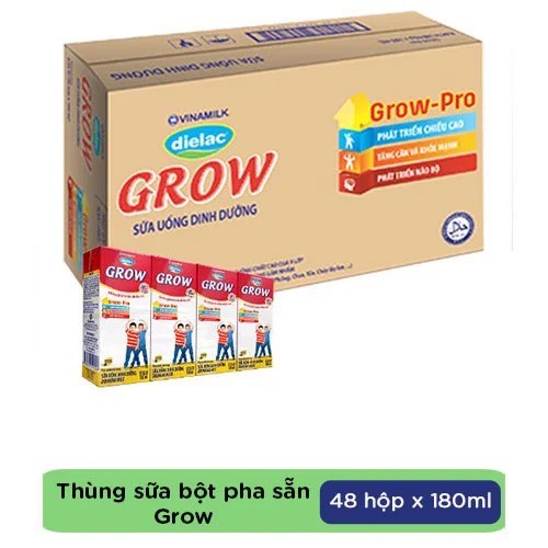 THÙNG 48 HỘP SỮA BỘT PHA SẴN DIELAC GROW 180ML