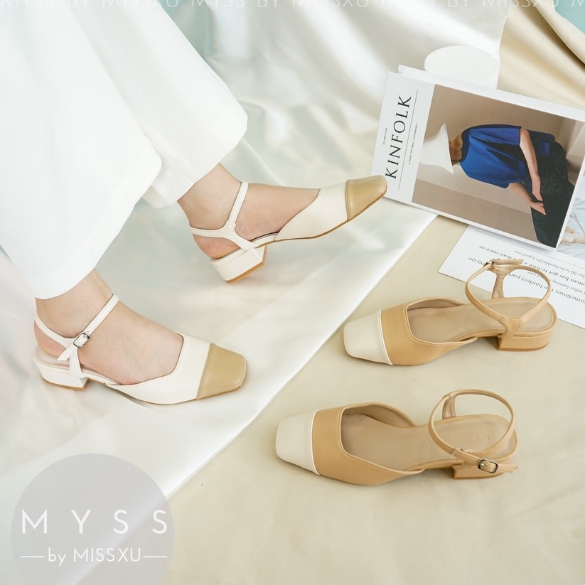 Giày mũi vuông 3 cm quai cài cổ chân thời trang MYSS - CG249