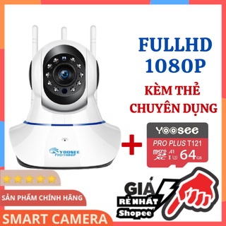 Camera wifi yoosee 3 anten chuẩn 1080p kèm thẻ